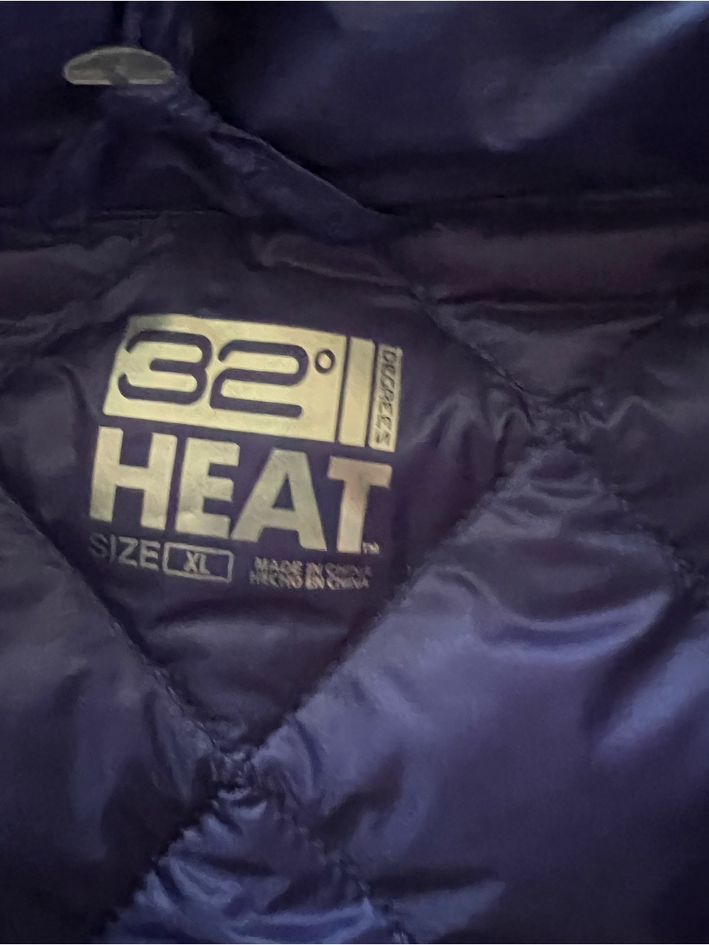 32° Heat NWT Size XL Quilted Packable Jacket - Royal Blue/Purple - Picture 7 of 11